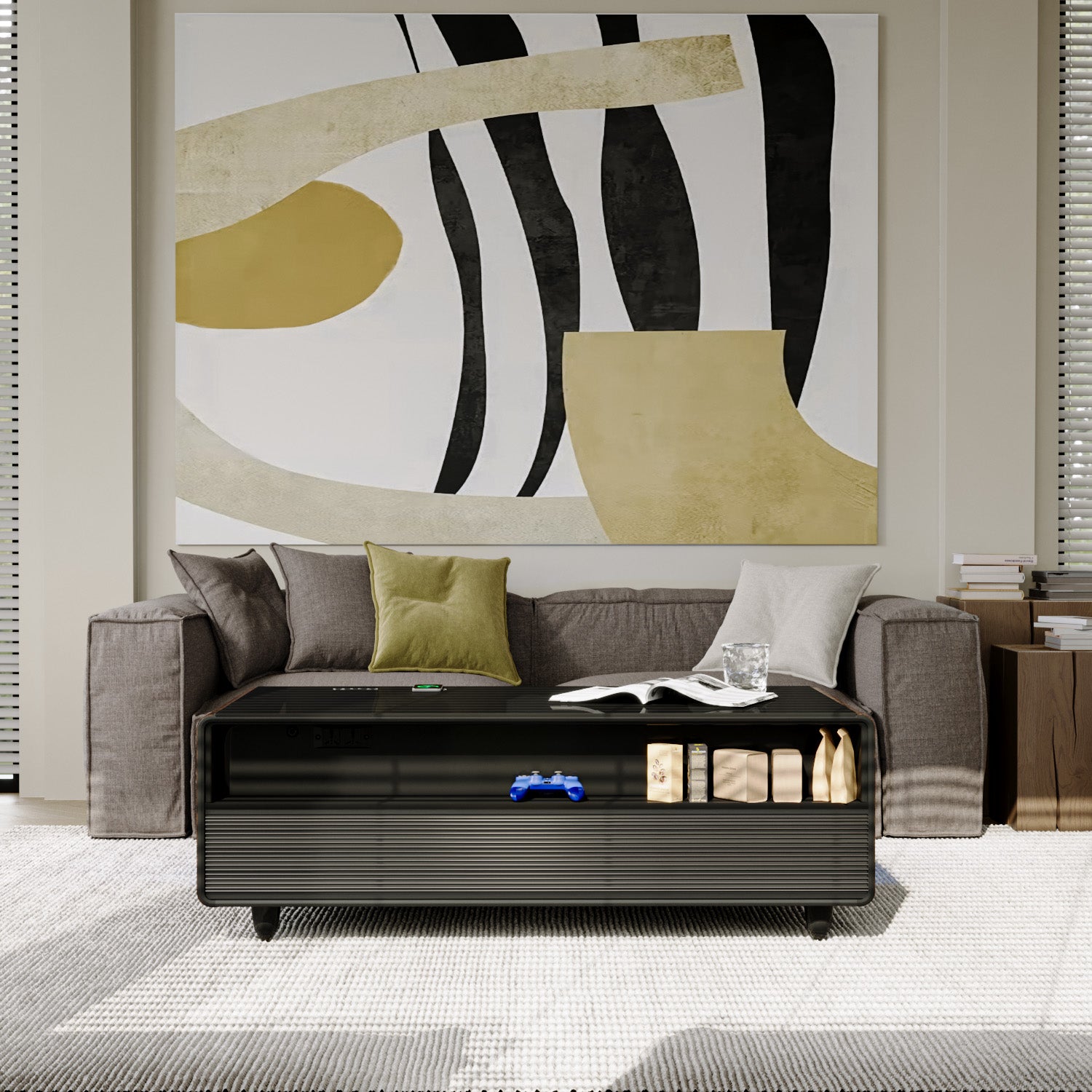 ST135Pro Smart Coffee Table Wooden|Refrigerated, Wireless Charging, Minimalist