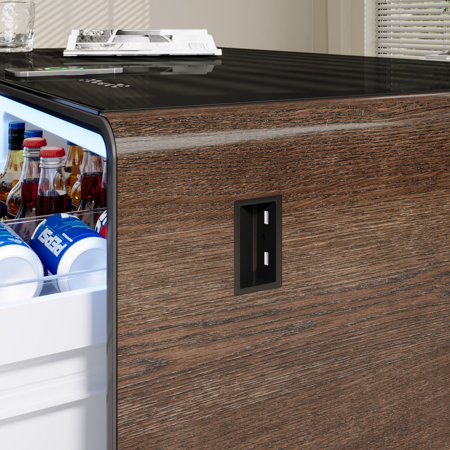 ST135Pro Smart Coffee Table Wooden|Refrigerated, Wireless Charging, Minimalist