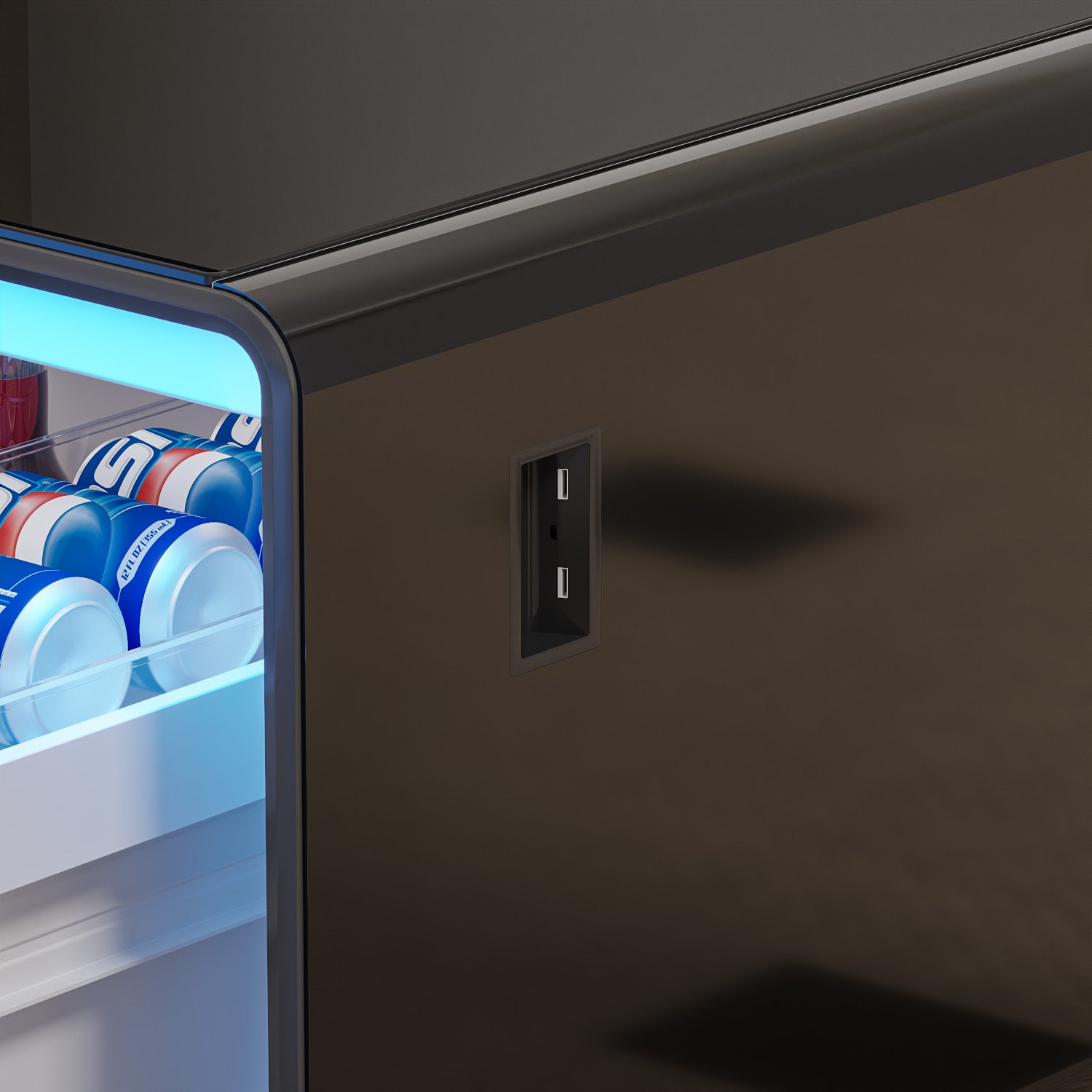 ST135Pro Smart Coffee Table Black|Refrigerated, Wireless Charging, Minimalist