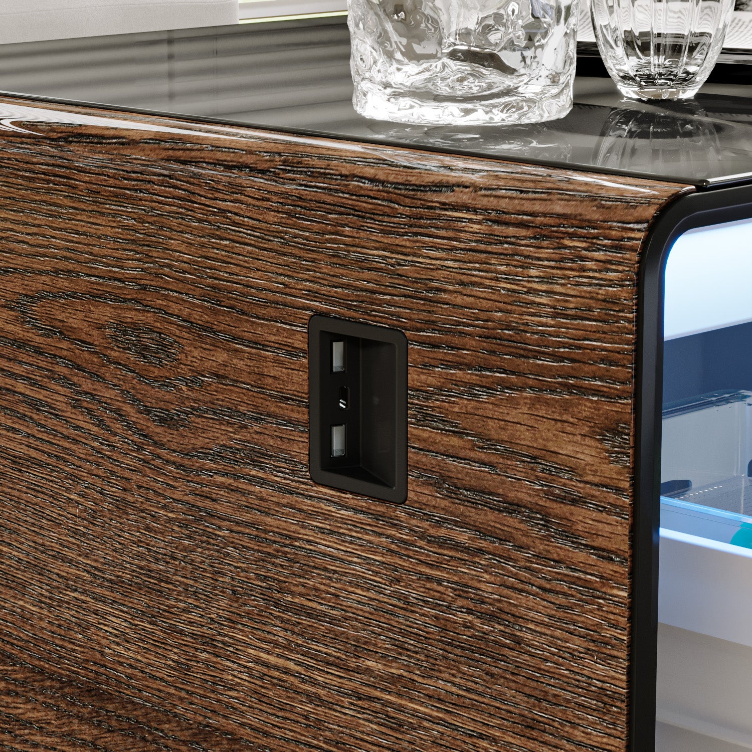 ST90Pro Smart Coffee Table Wooden|Refrigerated, Frozen, Wireless Charging, Minimalist