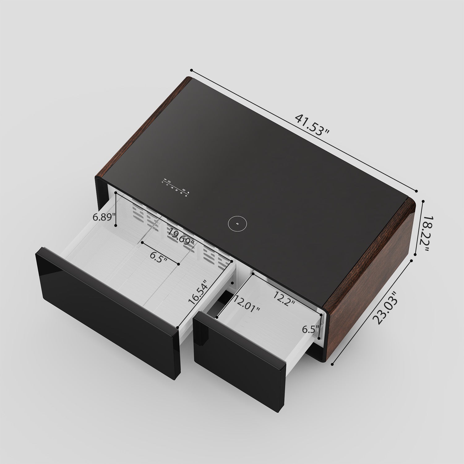 ST90Pro Smart Coffee Table Wooden|Refrigerated, Frozen, Wireless Charging, Minimalist