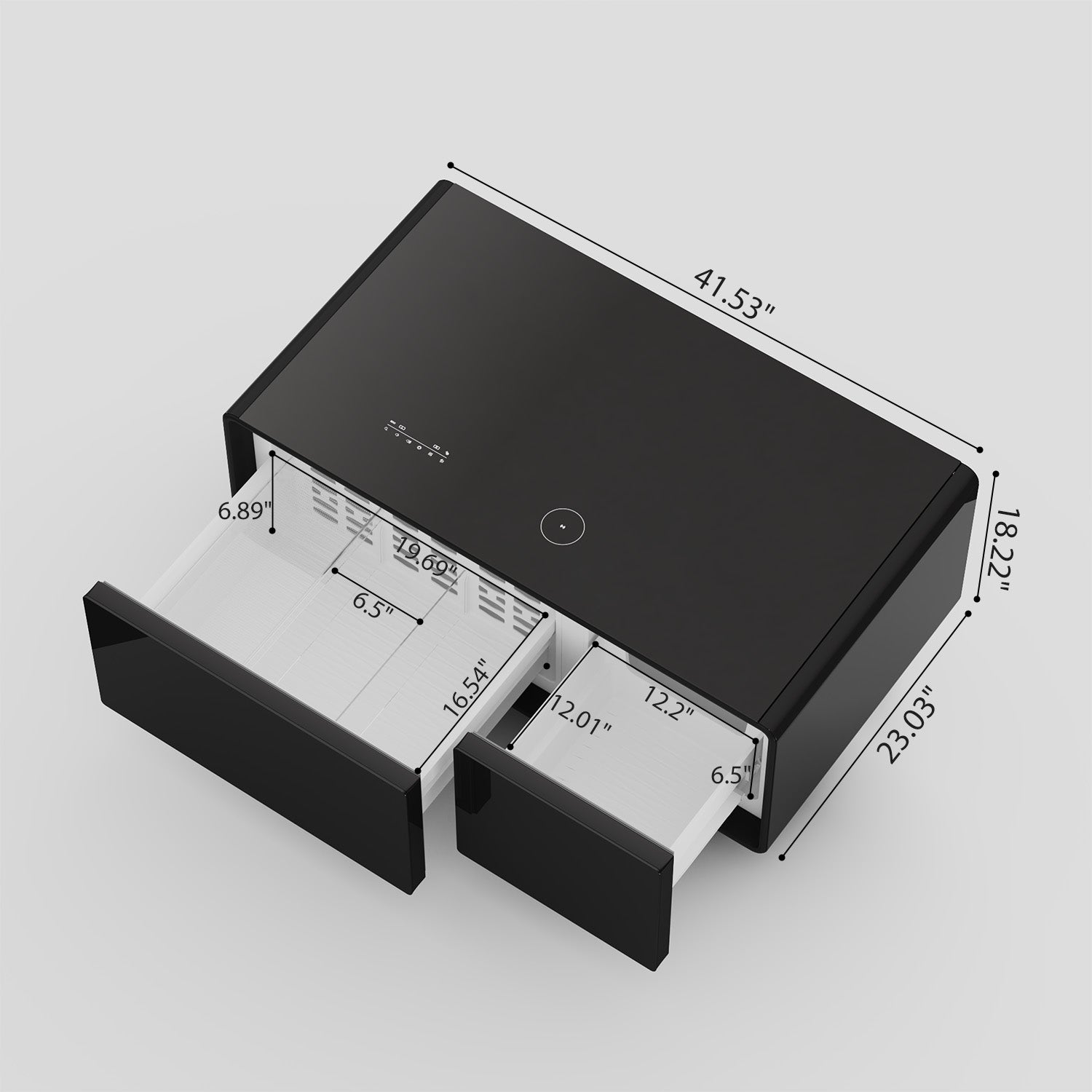 ST90Pro Smart Coffee Table Black|Refrigerated, Frozen, Wireless Charging, Minimalist