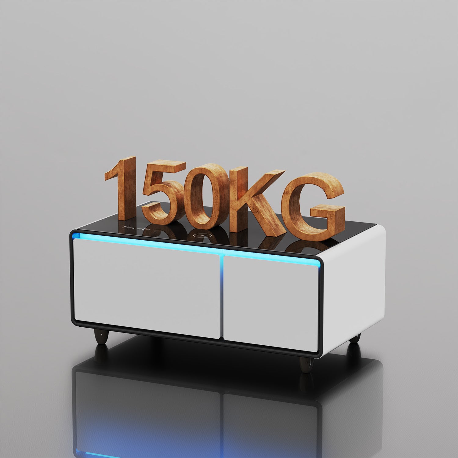 ST90Pro Smart Coffee Table White&Black|Refrigerated, Frozen, Wireless Charging, Minimalist