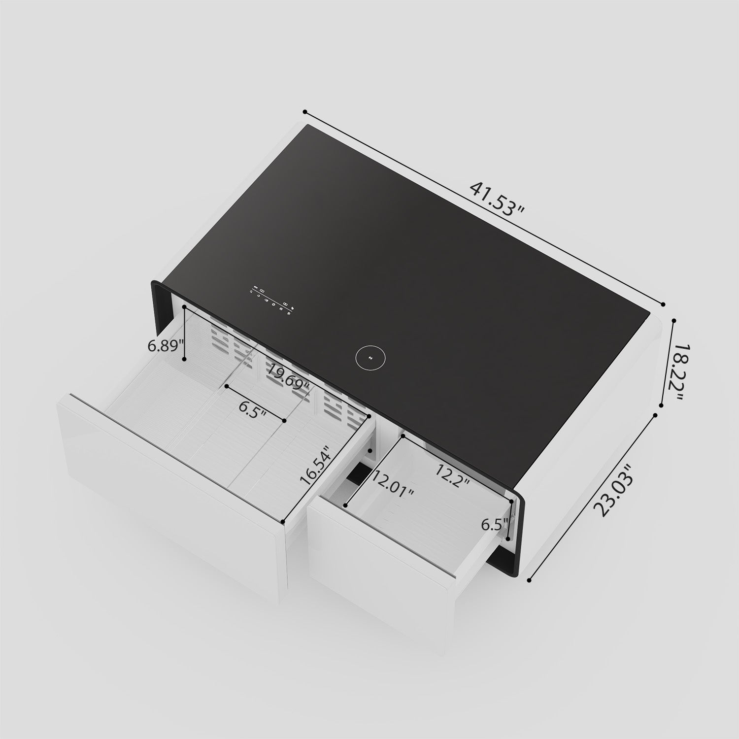 ST90Pro Smart Coffee Table White&Black|Refrigerated, Frozen, Wireless Charging, Minimalist